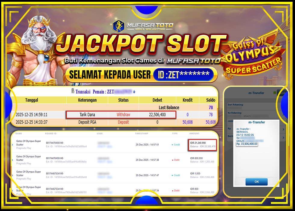MUFASATOTO JACKPOT PRAGMATIC PLAY Rp.22.506.400|LUNAS